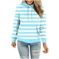 thumbnail image 1 of MaFYtyTPR Casual Hooded Top for Women Ladies's Fashion Long Sleeve Striped Drawstring Pocket Hoodie Sweatshirt Tops, 1 of 5