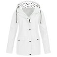 thumbnail image 1 of MaFYtyTPR Casual Jacket Outwear for Women Fashion Solid Color Outdoor Plus Size Hooded Windproof Raincoats Jackets with Pockets White XXXXXL, 1 of 2