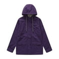 thumbnail image 1 of MaFYtyTPR Casual Jacket for Women Women's Solid Color Button Pocket Long Sleeved Zipper Hooded Casual Outwear Purple S, 1 of 4