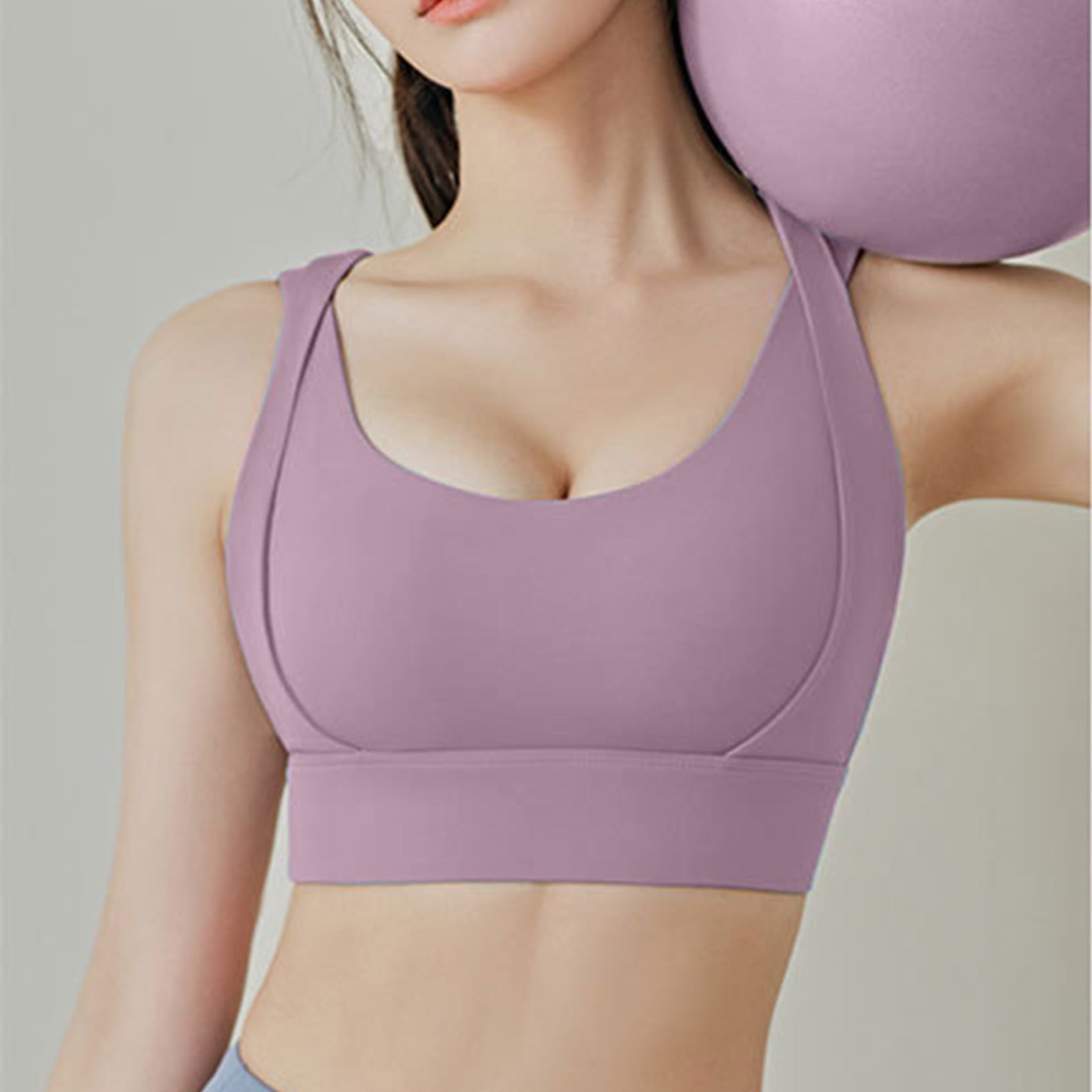 MaFYtyTPR Full Figure Sports Bras Women's Running Fitness Yoga Beauty Back  Breasted High Strength Shock-Proof Gathering Chest Detachable Sports