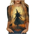 thumbnail image 1 of MaFYtyTPR Halloween Top for Women Ladies' Fashion Halloween Printed Round Neck 3/4 Sleeve Loose T-shirt Tops, 1 of 5