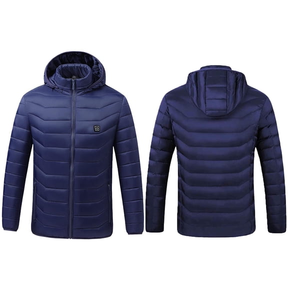 MaFYtyTPR Heated Jackets for Women and Men Winter USB Intelligent Constant Temperature Heated Windproof Plus Size Coat with 8 Heating Areas Z-Blue S