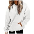thumbnail image 1 of MaFYtyTPR Hoodies for Women Casual Long Sleeve Drawstring Casual Sweatshirts Solid Color Loose Pullover Tops 2025 Fleece Hoodies with Pocket, 1 of 5