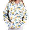 thumbnail image 1 of MaFYtyTPR Hoodies for Women Printing Women's Fashion Printed Casual Round Neck Pleated Long Sleeve Tops with Pocket, 1 of 5