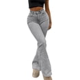 thumbnail image 1 of MaFYtyTPR Jeans for Women ,Women's High Waisted Flared Jeans Street Fashion Stretch Slim With Pockets Denim Long Pants A-Gray S, 1 of 5