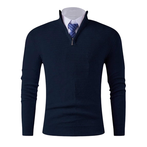 MaFYtyTPR Loose Pullover Sweater for Men Fashion Casual Long Sleeve Solid Color Half Zip Comfy Fall Winter Kinted Warm Sweaters