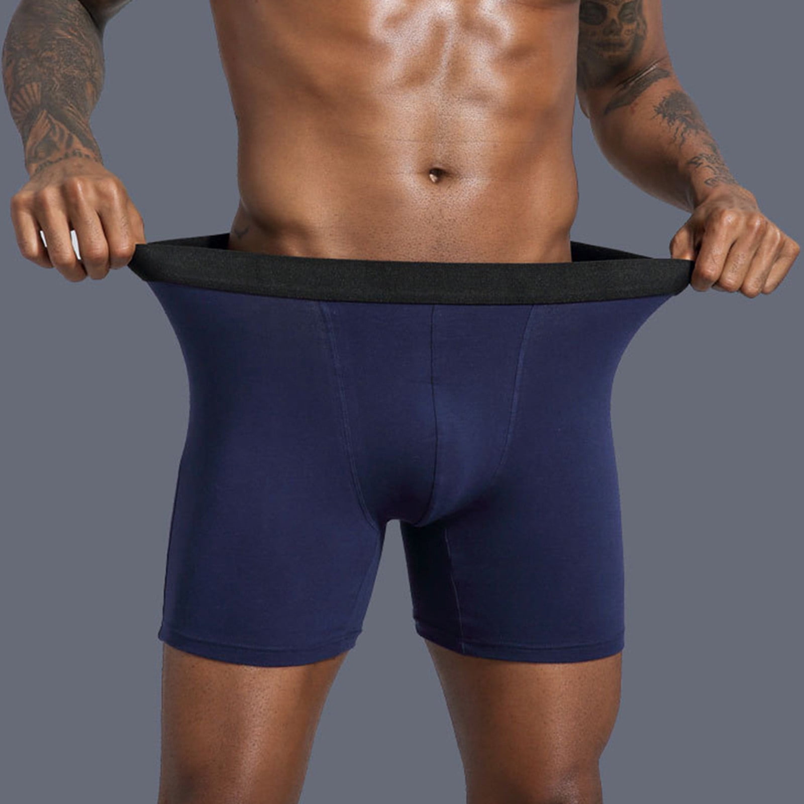 MaFYtyTPR Men's Boxer Briefs Big & Tall Sizes Clearance Men's Underwear  Cotton Large Size Men's Boxer Underpants Extra Long Sport Solid Color 