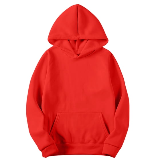 MaFYtyTPR Men's Casual Hoodies Fashion Solid Color Long Sleeved Hooded Pocket Comfortable Sweatshirt Tops Red#01 M