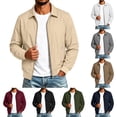 thumbnail image 1 of MaFYtyTPR Men's Lightweight Zip Up Jackets Collared Bomber Coat Long Sleeve Outerwear with Pockets for Work Streetwear A-Black L, 1 of 7
