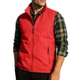 thumbnail image 1 of MaFYtyTPR Men's Zip Up Vest Jacket Stand Collar Lightweight Sleeveless Softshell Jackets with Multiple Pockets Red XXL, 1 of 6