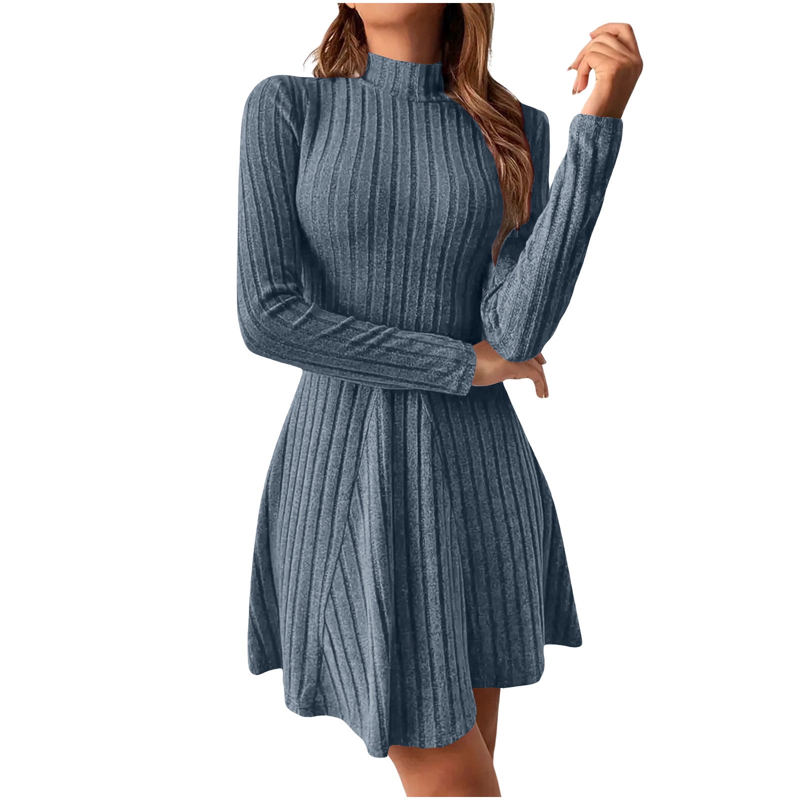 long white casual dress with sleeves Women's Long Sleeve Loose Plain Maxi Dresses Casual Long Dresses with   RITUALISTIC GIFTS