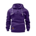 thumbnail image 1 of MaFYtyTPR Sweatshirts for Men and Women Unisex Solid Color Long Sleeve Hooded Multiple Pockets Sweatshirts Tops Purple XL, 1 of 5