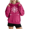 thumbnail image 1 of MaFYtyTPR Sweatshirts for Women Fashion Christmas Printed Round Neck Hooded Pockets Sweatshirt Loose Tops Hot Pink M, 1 of 4