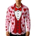 thumbnail image 1 of MaFYtyTPR Valentine's Day Men's Shirts Long Sleeve Lapel Collar Creative Printed Button Shirt Top for Man Wine L, 1 of 5