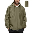 thumbnail image 1 of MaFYtyTPR Wind Jackets for Men Men's Solid Color Outdoor Water Proofing Climb Sport Pocket Zipper Long Sleeved Hooded Tops Army Green L, 1 of 4