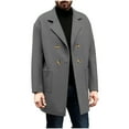 thumbnail image 1 of MaFYtyTPR Winter Coats for Men Solid Color Long Sleeved Duble Breasted Cardigan Pocket Lapel Jacket Tops Gray XL, 1 of 5
