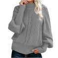 thumbnail image 1 of MaFYtyTPR Winter Sweaters for Women 2025 Women's Casual Solid Long Sleeve Thick Knit Pullover Crewneck Sweater Tops Gray XL, 1 of 5