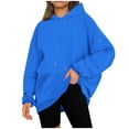 thumbnail image 1 of MaFYtyTPR Women Casual Loose Hoodie Tops Ladies Winter Solid Color Pocket Drawstring Long Sleeve Hooded Sweater Top, 1 of 4