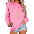thumbnail image 1 of MaFYtyTPR Women Christmas Sweatshirt Fashionable Printed Loose Casual Long Sleeved Ladies Pullover Sweatshirts Tops Pink M, 1 of 5