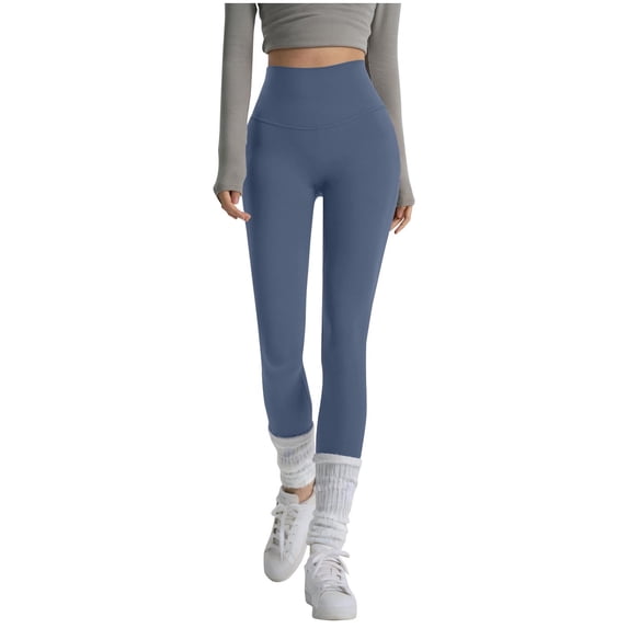 MaFYtyTPR Women Yoga Pants Fashion Women's Solid Color Pocket High Waist Loose Tight Waist Sports Fitness Leggings A-Blue XL