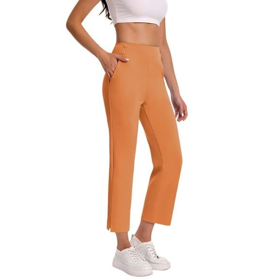 MaFYtyTPR Women Yoga Pants Women's Elastic Comfortable Fitness Solid Color Sports Casual Cropped Pants