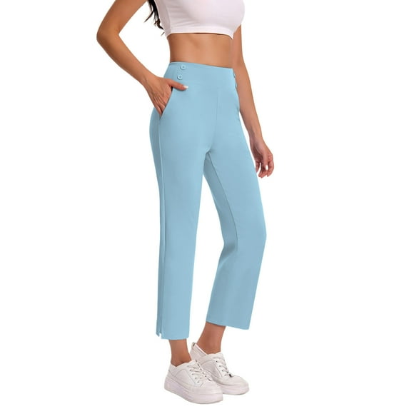 MaFYtyTPR Women Yoga Pants Women's Elastic Comfortable Fitness Solid Color Sports Casual Cropped Pants