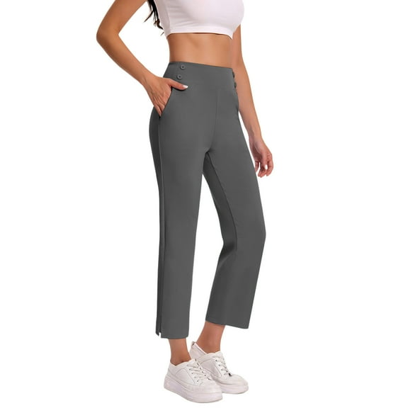 MaFYtyTPR Women Yoga Pants Women's Elastic Comfortable Fitness Solid Color Sports Casual Cropped Pants