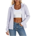 thumbnail image 1 of MaFYtyTPR Women Zip Up Hooded Lightweight Jacket Long Sleeve Casual Sweatshirt With Thumb Hole Cuffs And Side Pockets For Daily Travel Outdoor Wear A-White XL, 1 of 6