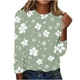 thumbnail image 1 of MaFYtyTPR Women's Casual Tops Long Sleeve Fashion Round Neck Printing Loose T-Shirt Comfy Versatile Blouse, 1 of 4