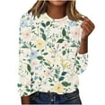 thumbnail image 1 of MaFYtyTPR Women's Casual Tops Long Sleeve Fashion Round Neck Printing Loose T-Shirt Comfy Versatile Blouse, 1 of 4