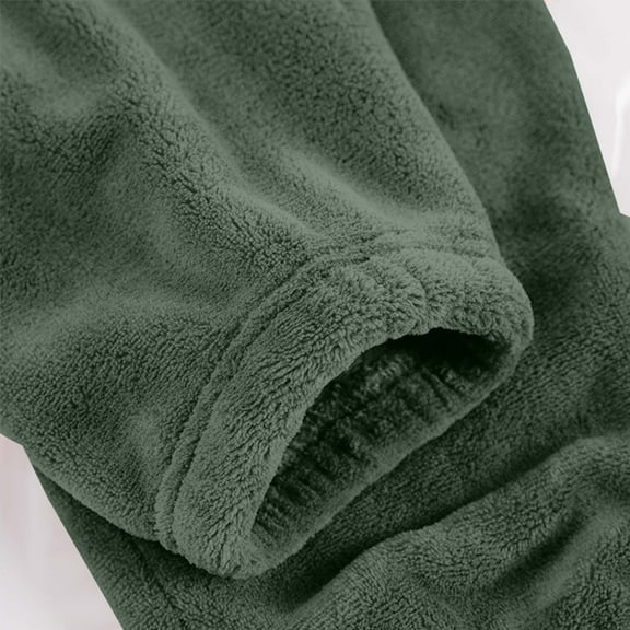MaFYtyTPR Women's Fleece Pajamas Set Loose Solid Color And Winter Thick And Velvet Warm Velvet Pullover Pajama Sets Army Green XL