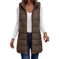 thumbnail image 1 of MaFYtyTPR Women's Long Puffer Vest Hooded Quilted Zip Up Sleeveless Jacket with Pockets Winter Lightweight Padded Warm Waistcoats, 1 of 6