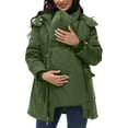 thumbnail image 1 of MaFYtyTPR Winter Women Maternity Multifunctional Coats Casual Solid Color Warm Pocket Hooded Zipper Puffer Down Jacket Z-Green L, 1 of 4