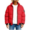 thumbnail image 1 of MaFYtyTPR Women's Puffer Jacket Solid Color Double Pocket Zipper Stand Up Collar Long Sleeved Casual Fashion Coats Red XXL, 1 of 5