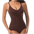 thumbnail image 1 of MaFYtyTPR Women's Shapewear Bodysuits Solid Color Buckle One-Piece Corsets Clothes Ladies Tummy Control Bodysuit Z-Coffee XXL, 1 of 6
