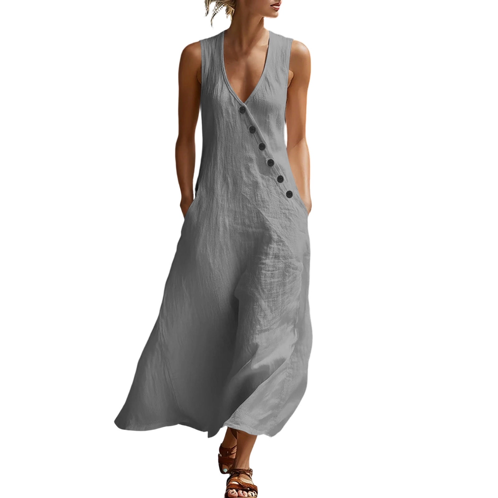 gray cotton maxi dress Grey Cotton Maxi Dress  cottonchalk