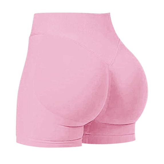 MaFYtyTPR Women's Sports Shorts Workout Butt Lifting Gym Shorts Seamless Butt Lifting Cycling Shorts Pink S