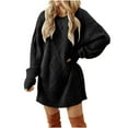 thumbnail image 1 of MaFYtyTPR Women's Sweater Dresses Fashion Women Winter Round-Neck Casual Solid Color Knit Long Sleeve Warm Dress Black S, 1 of 5