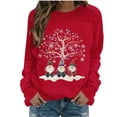 thumbnail image 1 of MaFYtyTPR Women's Sweatshirts Christmas Printed Casual Fashion Loose T-Shirt Blouse Round Neck Long Sleeve Loose Top Red S, 1 of 5