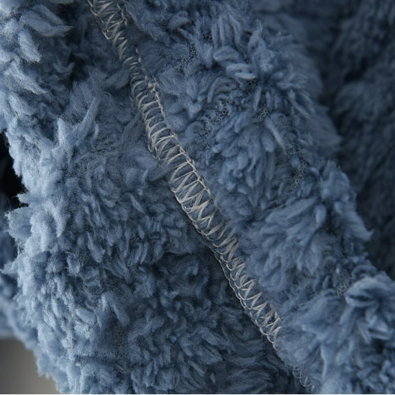 MaFYtyTPR Women's Thick Flannel Warm Pajama Set Solid Color Loose Thermal And Casual Pullover Home Clothes Pajama Suits A-Navy Free Size