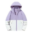 thumbnail image 1 of MaFYtyTPR Women's Thin Loose Jackets Ladies Color Match Pocket Hooded Breathable Lightweight Outwear Tops Purple M, 1 of 4