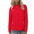 thumbnail image 1 of MaFYtyTPR Women's Windbreaker Jacket Fashion Ladies Solid Color Windproof Hooded Jackets For Hiking Travel Red M, 1 of 5