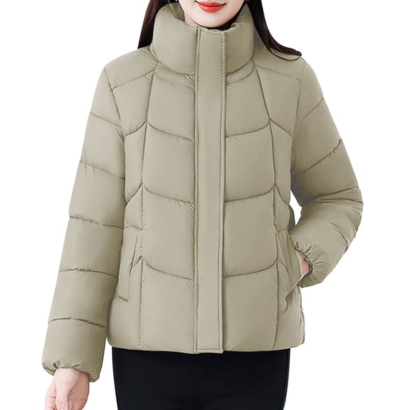 MaFYtyTPR Women's Winter Down Jacket Fashion Casual Solid Color Long Sleeved Hooded Pocket Thermal Coats Green M