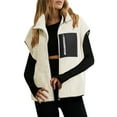 thumbnail image 1 of MaFYtyTPR Womens Fuzzy Fleece Jacket Fall Winter Versatile Sleeveless Zip Up Warm Jackets Outerwear With Pockets White L, 1 of 5