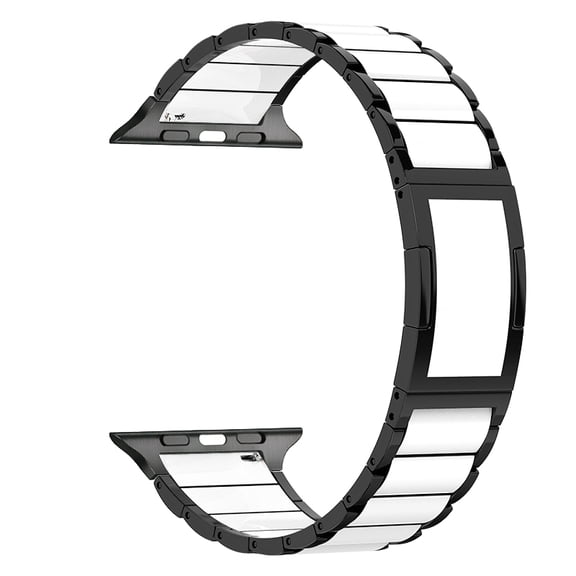MaKTech Stainless Steel Band with Ceramic-Like Finish for Apple Watch, 3-Piece Tapered Quick-Release Metal Bracelet for iWatch Series 11/10/9/8/7,Ultra 3/2,SE 3/2 [2025] (46mm/45mm/44mm/49mm,Black)