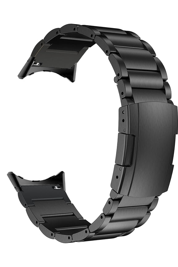 Titanium Wristband for Google Watch,Metal Bracelet Strap Include Adapter with Turtle Buckle for Google Pixel Watch 4/3 45mm [2025] (Black)