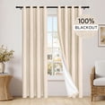 thumbnail image 1 of MaKefeile 100% Blackout Linen Blend Grommet Curtains for Bedroom, Thermal Insulated Curtains for Living Room,W52 x L102 Inch,Light Greenish Gray,2 Panels, 1 of 12