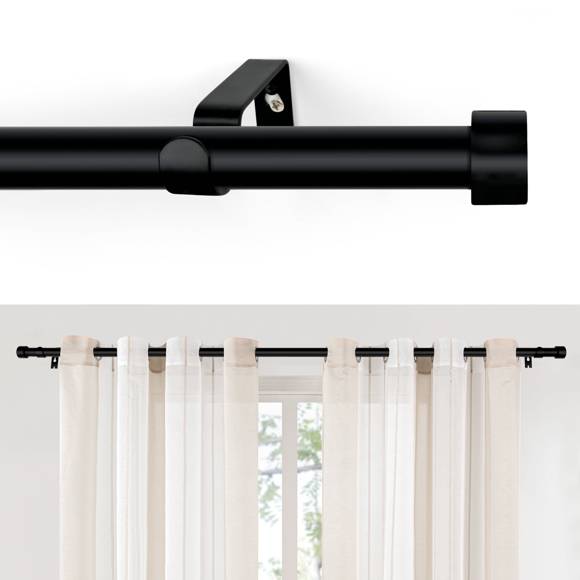 Asta Per Tenda Regolabile WL.Rocaille | Dorata, Da 76 A 310 Cm | Con Testa A Cipolla E Staffe