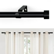 MaKefeile Classic 48-144 Inch Black Curtain Rods Heavy duty Single Curtain Rod for Windows,1 Inch Diameter
