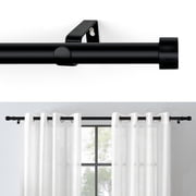 MaKefeile Classic 96 Inch Black Curtain Rods Heavy duty Single Curtain Rod for Windows,1 Inch Diameter